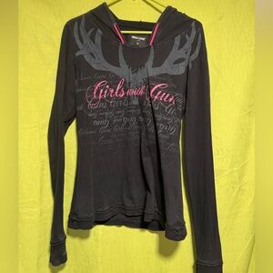 Black and Pink Hooded shirt